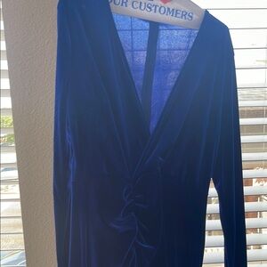 SHEIN Royal Blue Velvet Dress
